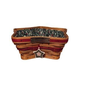 2001 Longaberger Christmas Collection Shining Star Red Holly Liner Combo Basket
